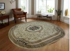 Тъкан персийски килим Blue stones 5261_cream елипса